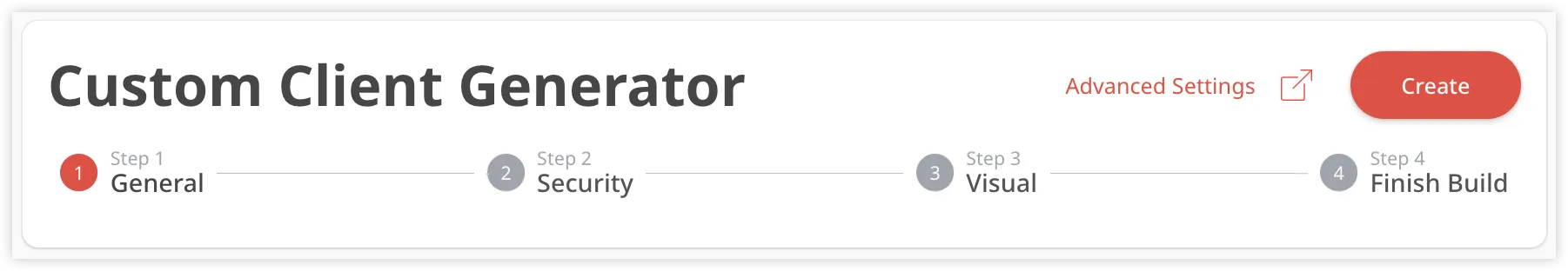 Steps for using the Custom Client Generator tool, highlighting key stages in the process.