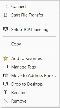 Edit Address Entry Options