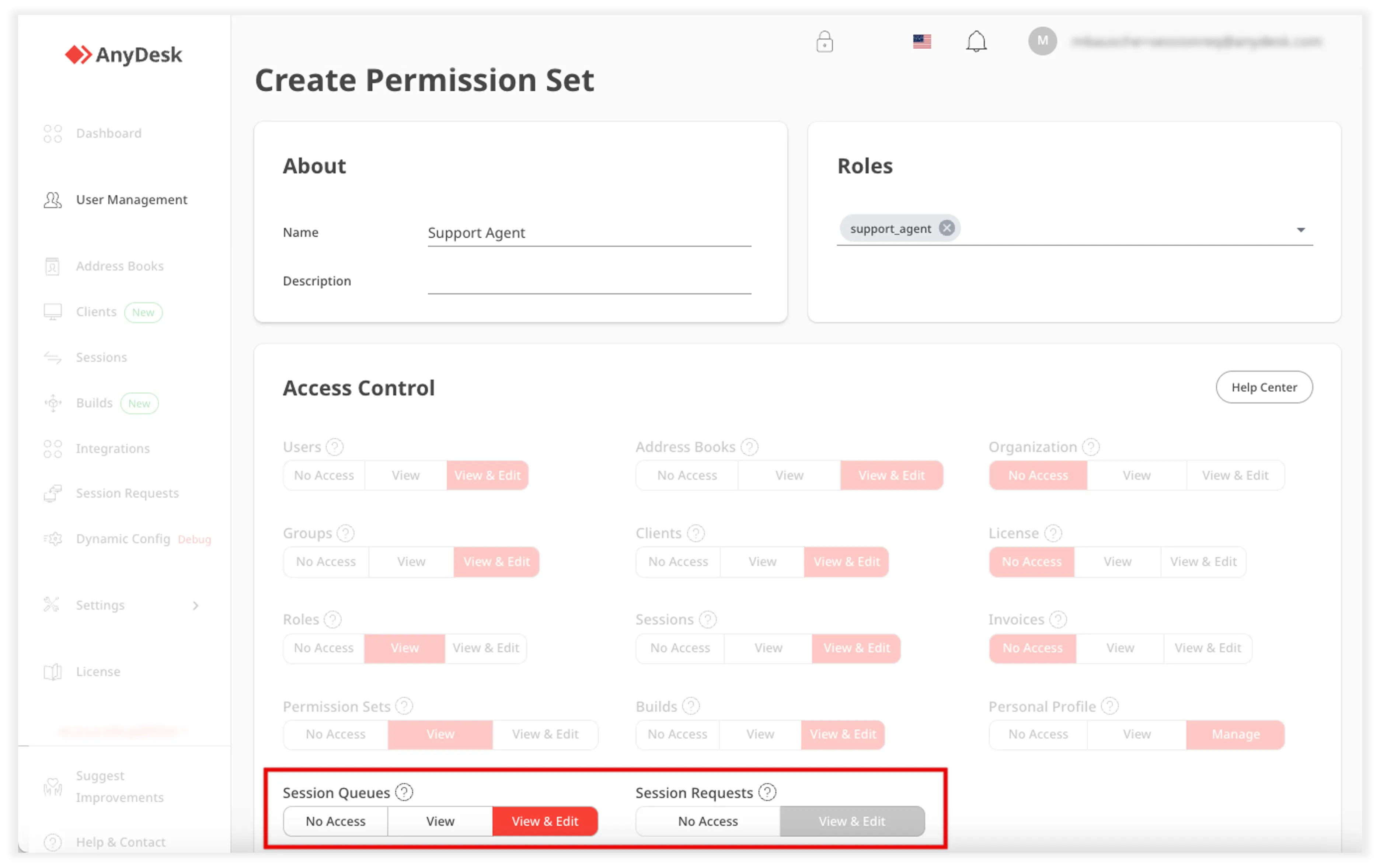 Creating a permission set for a support agent