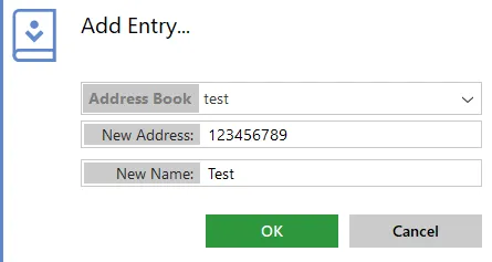 Add Address Entry Details Box