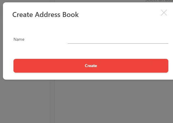 Diálogo Create Address Book
