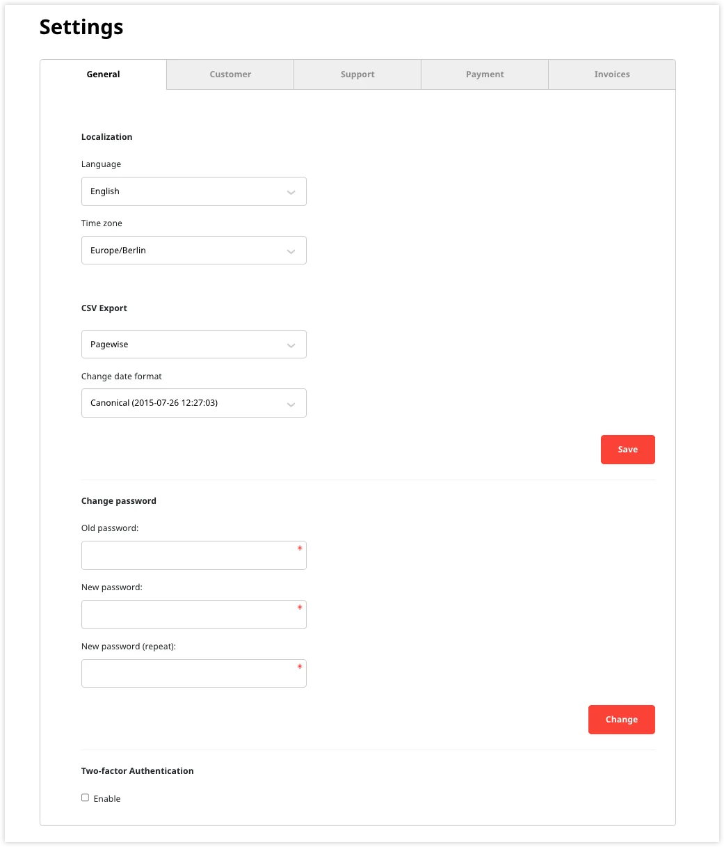 Configuracion general del portal