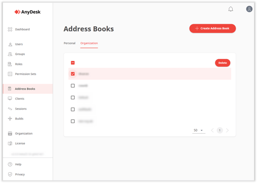 delete address book