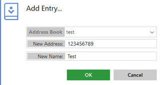 Add Address Entry Details Box