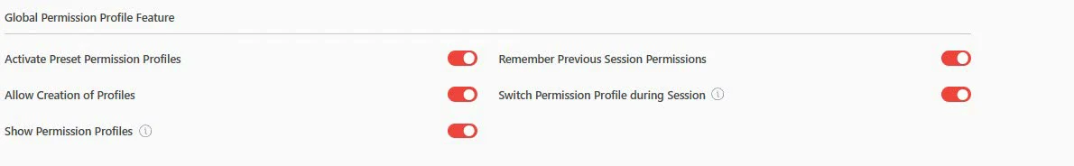 Global Permission Profile Feature