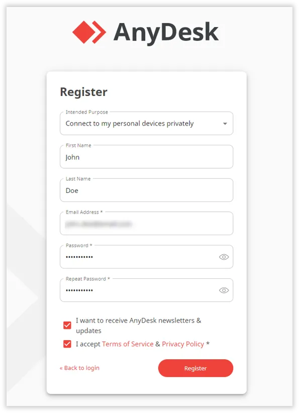 register myAD