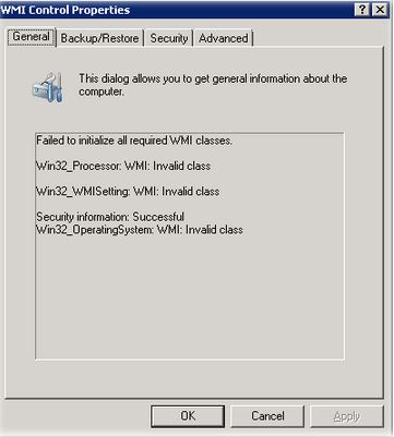 WMI failed