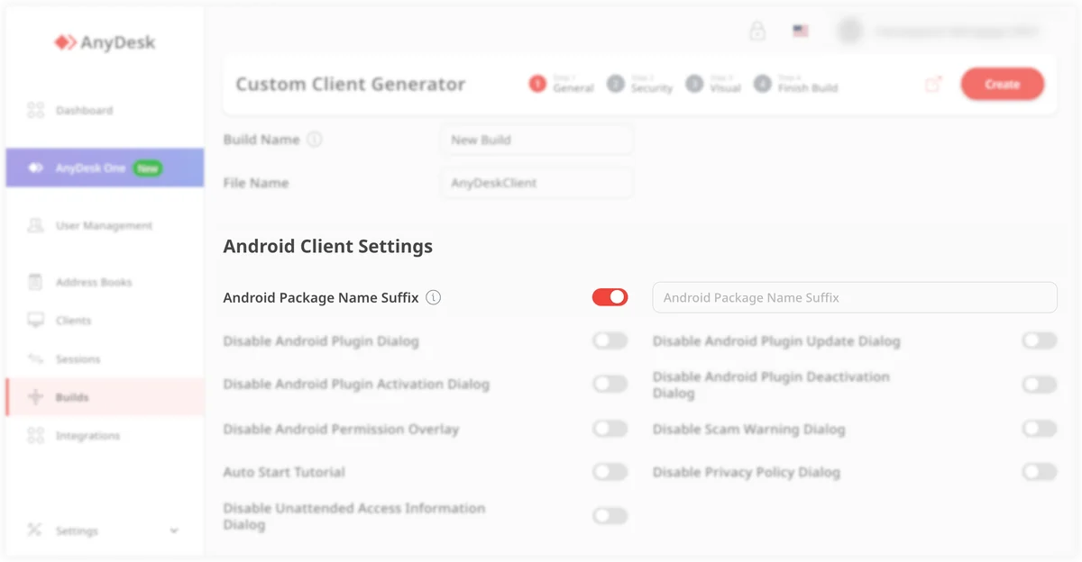 Configuracion de cliente Android con sufijo de nombre de paquete