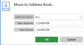 Caja para mover a otro libro de direcciones